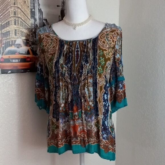 Bila teal multicolor swing top - Picture 1 of 11